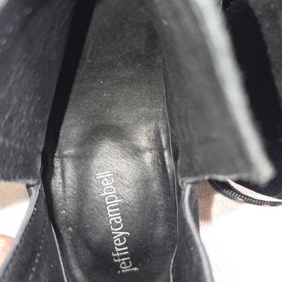 Jeffrey Campbell Oxnard ST Black Suede Studded Metal Toe Booties Size 10 - Picture 6 of 10